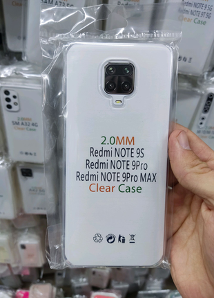 Чохол прозорий щільний 2 мм на Xiaomi Redmi Note 9s / Pro