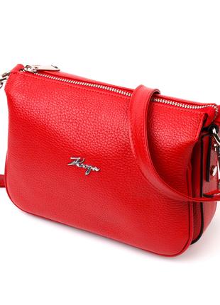 Яскрава жіноча сумка на плече KARYA 20845 шкіряна Червоний
