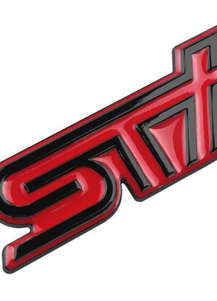 Емблема STI на задню частину авто (червоний +чорний), Subaru