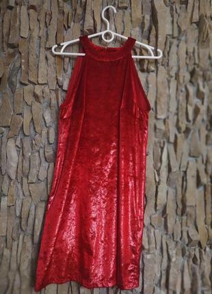 Бархатное красное платье top secret, новорічна сукня, новогодн...