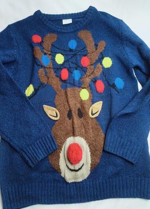 Новорічний светр, кофта новий рік, олень тепленький светр, з ц...