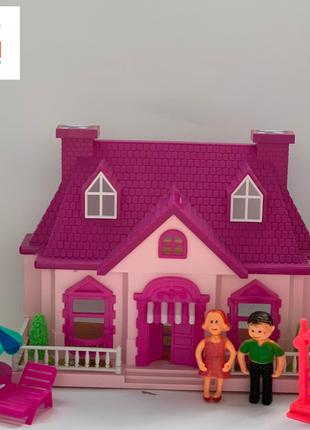Дитячий будиночок для ляльок, будиночок із меблями та лялькою,...