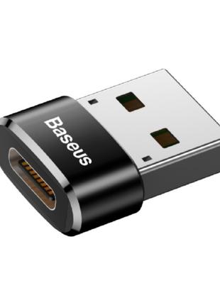 Адаптер переходник BASEUS USB to Type-C 2.4A Black (CAAOTG-A01)