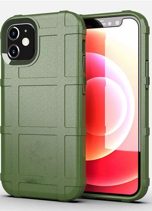 Противоударный чехол бампер Shield для iPhone 11 зеленый резин...