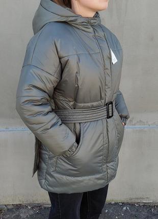 Куртка з поясом зимова