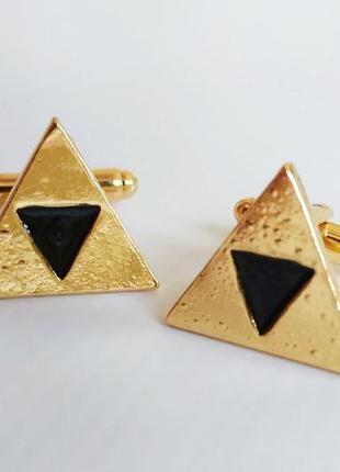 Треугольные запонки золотые треугольник игра в кальмара