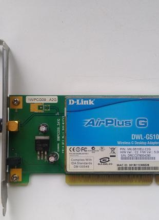 Wifi адаптер карта для ПК PCI D-Link AirPlus G (DWL-G510)