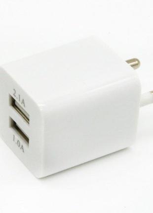 Адаптер кубик 2 USB AR-2100 White