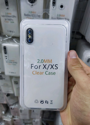 Чехол прозрачный плотный 2мм на айфон iPhone X / Xs