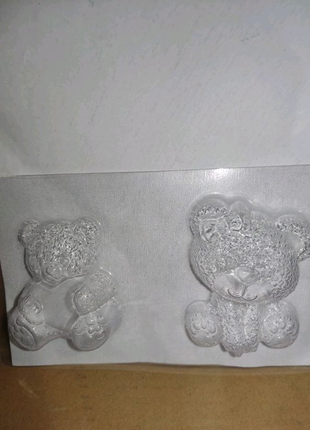 Двойная форма для мыла ручной работы мишка