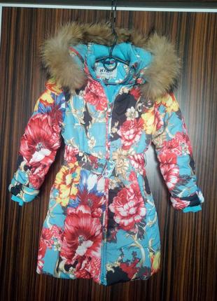 Пальто, зимова куртка kiko, розмір 128см, 8років