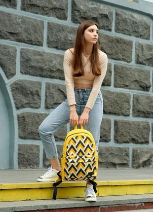Жіночий рюкзак sambag zard жовтий з орнаментом