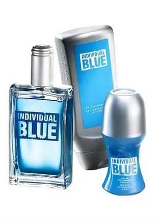 🌷чоловічий набір"individual blue",туалетна вода+дезодорант+гел..