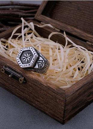 Мужское кольцо печатка vikings в стиле панк
