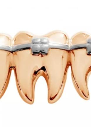 Медицинская брошь брошка имплант зуб зубик коронка металл пода...