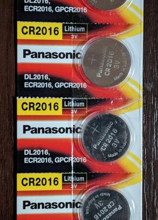 Оригинальные кнопочные батарейки Panasonic CR-2016 пластина 5 шт.