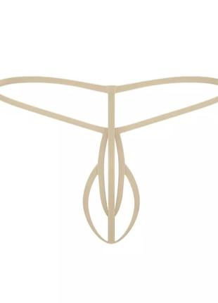 Мужские стринги резинка бежевые - резинка в талии максимум 78см