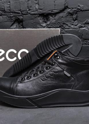 Чоловічі зимові шкіряні кросівки E-series Black Style.