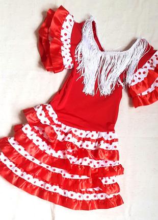 Испанка костюм для танцев фламенко, карнавальный на 3-5 лет