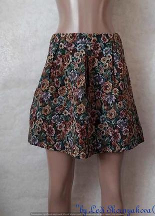 Фирменная boohoo трикотажная юбка-мини в цветочный принт ткань...