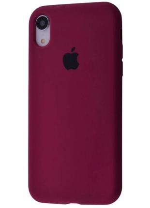 Чехол Silicone Case Full для iPhone XR marsala