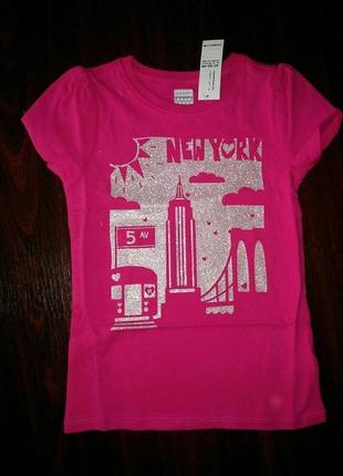 Рожева футболка нью-йорк від old navy для дівчинки на 4 роки, ...