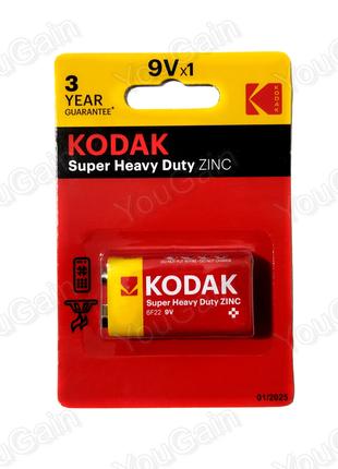 Батарейка солевая 6F22 9В KODAK Super Heavy Duty