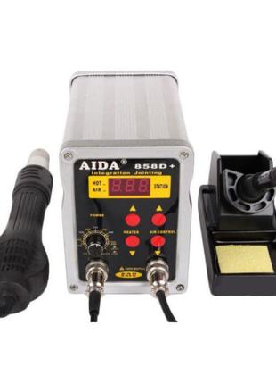 2 в 1 паяльная KADA 858D+ воздушный фен паяльник станция