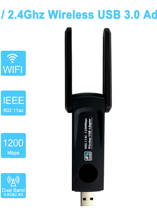 WiFi адаптер RTL8812 USB 3,0 1200 Мбит/с 5 ГГц и 2,4 ГГц
