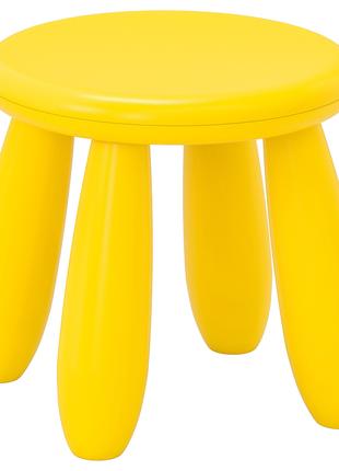 Табурет детский для дома/улицы IKEA MAMMUT желтый 203.823.24