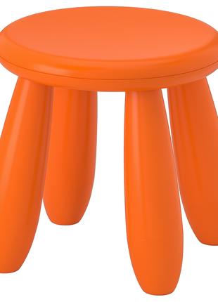 Табурет детский IKEA MAMMUT для дома и улицы оранжевый 503.653.61