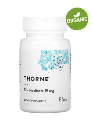 Thorne Research, піколінат цинку, 15 мг, 60 капсул