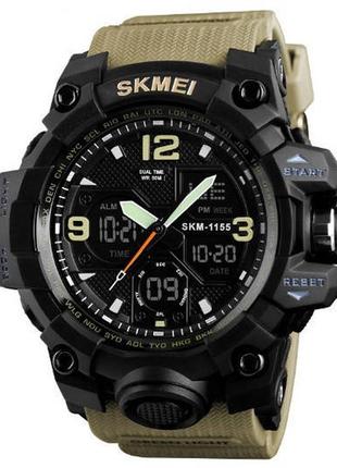 Мужские спортивные часы skmei 1155 электронные с подсветкой св...