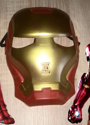 Карнавальная Пластиковая Маска Железный Человек Iron Man