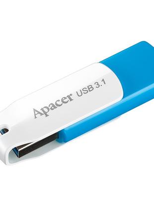Флеш-накопичувач USB3.1 16GB Apacer AH357 Blue/White (AP16GAH3...