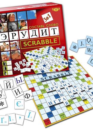 Игра мастер "составь слово. эрудит (scrabble)" в коробке 295х2...