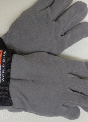 Сірі флісові підліткові перчатки рукавички на 7-8-9 років