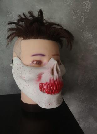 Новая карнавальная маска на пол лица череп скелет хэллоуин в к...