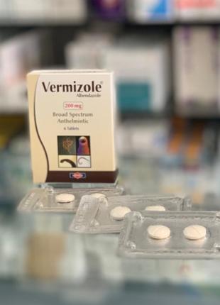 Vermizole Вермізол 200 мг Альбендазол 6 табл Єгипет