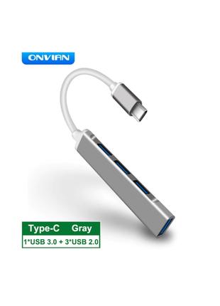 HUB 4in1 USB 3.0 Type C 4-портовый USB-адаптер-разветвитель OTG