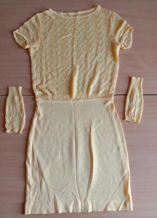 Платье ажурное с перчатками