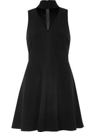 River island чёрное платье с вставкой из сеточки под горло баз...