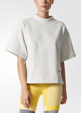 Джемпер кофта футболка спортивная теплая на флисе серая adidas...