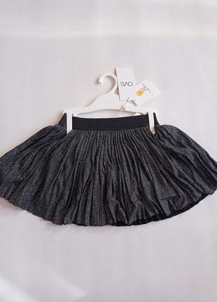 Ovs. италия. сверкающая, нарядная юбка на резинке 1,5-2 года.