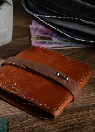 Зручний маленький гаманець з натуральної шкіри