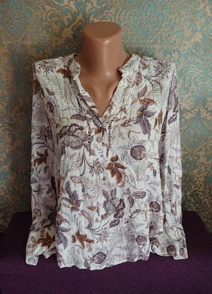 Женская блуза с длинным рукавом вискоза р.44 /46 блузка блузоч...