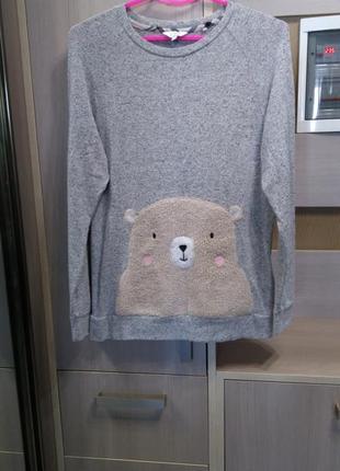 Мягкая плюшевая кофточка для сна пижама медведь мишка