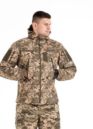 Куртка тактическая демисезонная soft shell пиксель зсу 56 размер