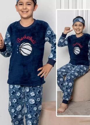 Распродажа пижама 3-ка утепленная "basketball" для мальчика