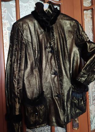 Куртка кожаная Culliano Bravo,с отделкой из норки,пр-ва Италия